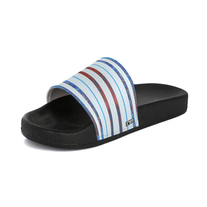 Women's Slide Sandals - No. 140 - 'Thin Blue Line' - By Irish Artist Fiona de Lacy