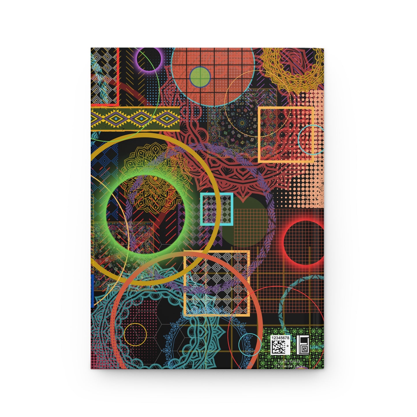 Hardcover Journal Matte (Lined) - No. 299 - Multicoloured Rings - By Irish Artist Fiona de Lacy