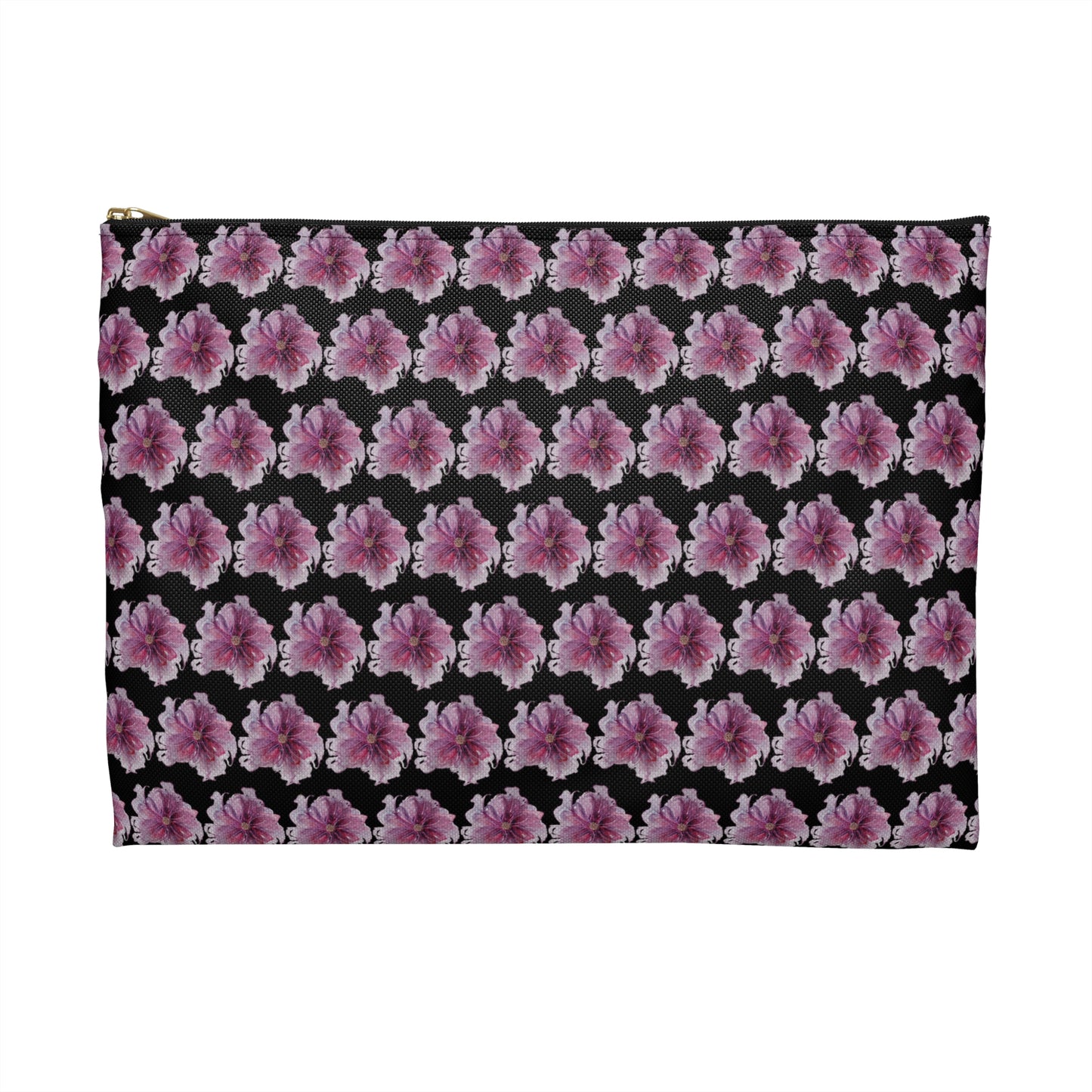 Make Up Bag - No. 269 - Purple & Pink Flower on Black