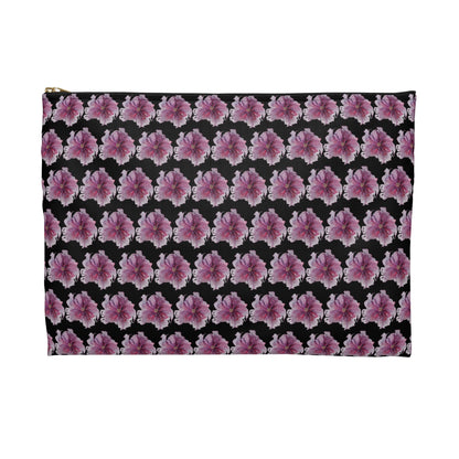 Make Up Bag - No. 269 - Purple & Pink Flower on Black