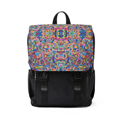 Casual Shoulder Backpack,  No. 265 B Multicoloured Abstract -  By Irish Artist Fiona de Lacy