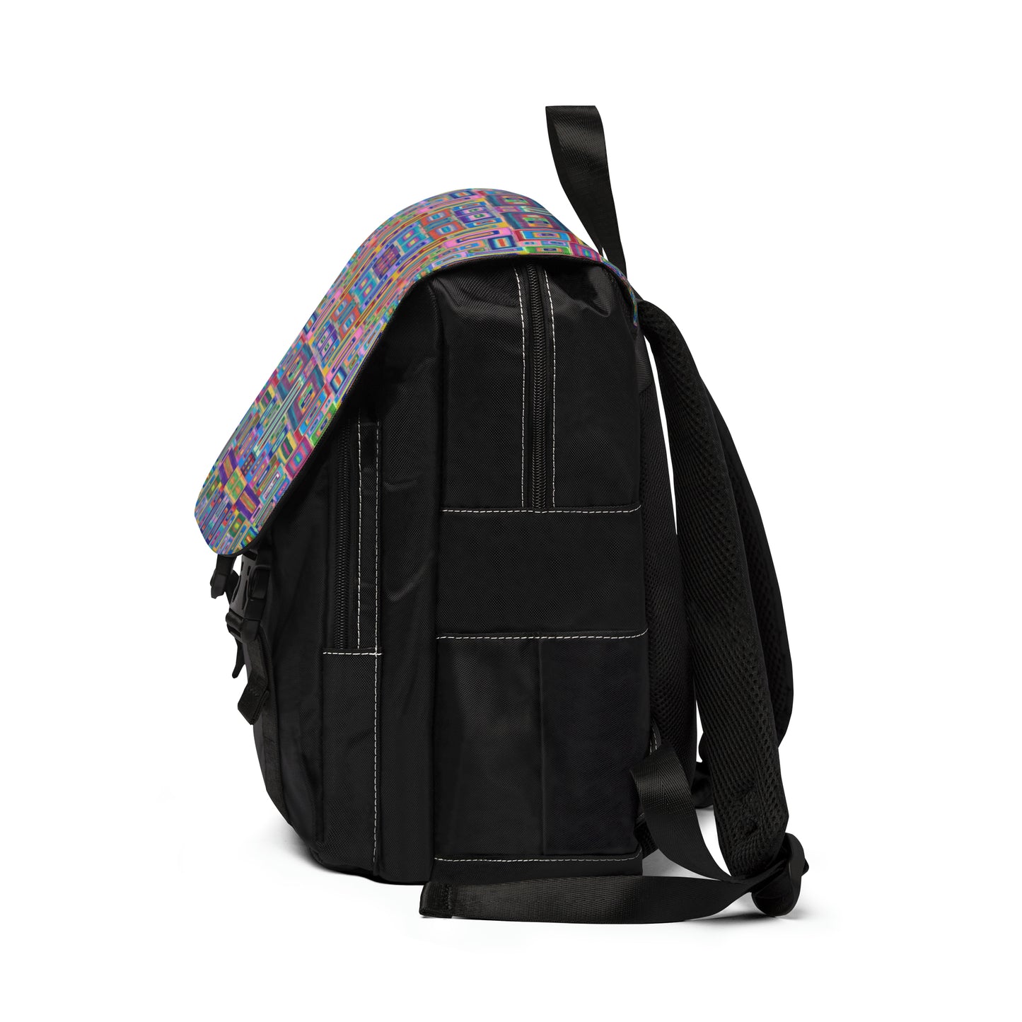 Casual Shoulder Backpack,  No. 264 A Multicoloured Abstract -  By Irish Artist Fiona de Lacy