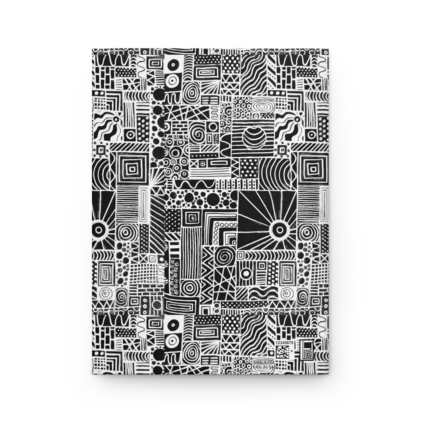 Hardcover Journal Matte (Lined) - No. 252 - White on Black - By Irish Artist Fiona de Lacy