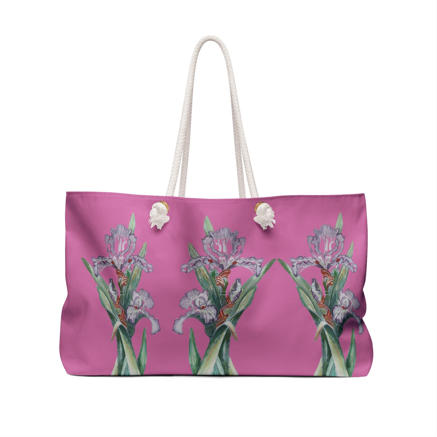 Weekender / Beach / Overnight Bag - No. 272 - Purple Orchid on Light Pink