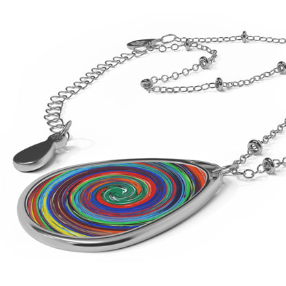 Oval Necklace - No. 304 - Swirl 3 - By Irish Artists Fiona de Lacy