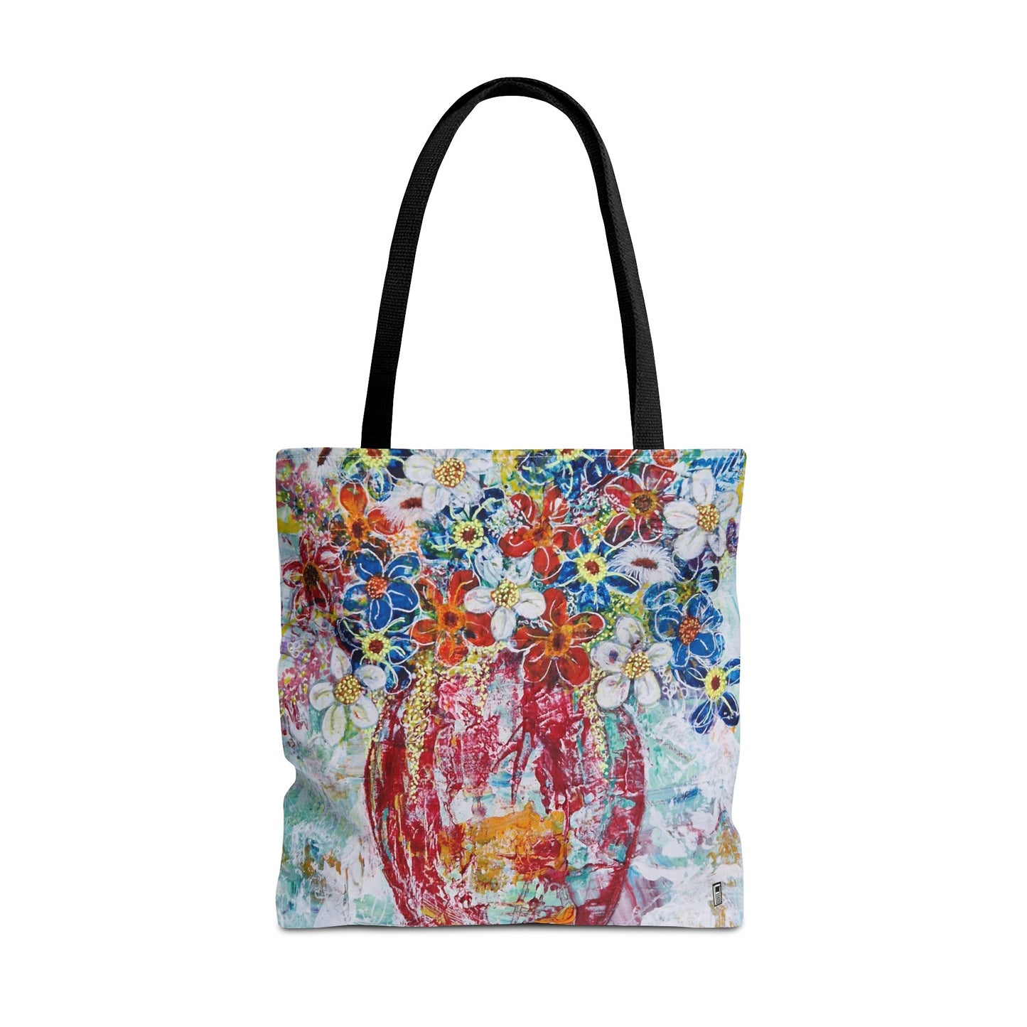 Tote Bag  - No. 245 - Flowers In Red Vase