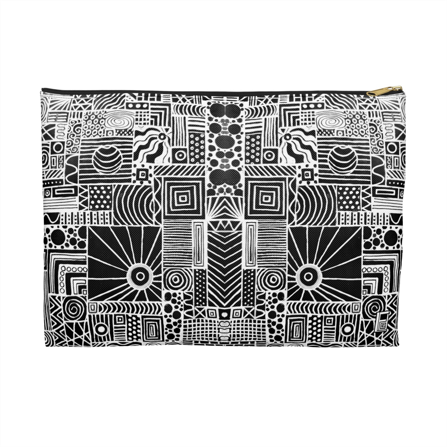 Make Up Bag - No. 252 - White on Black