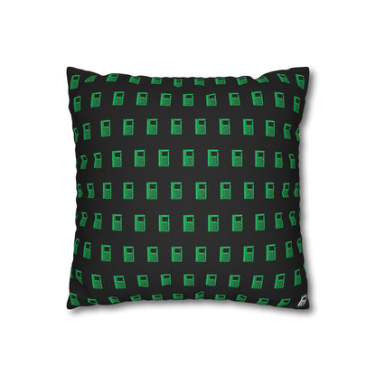 Cushion Pillow Case - No. 000GN - Green Logo on Black