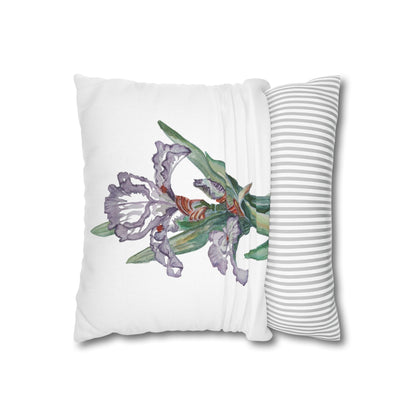 Cushion Pillow Case - No. 272 - Purple Orchid on White