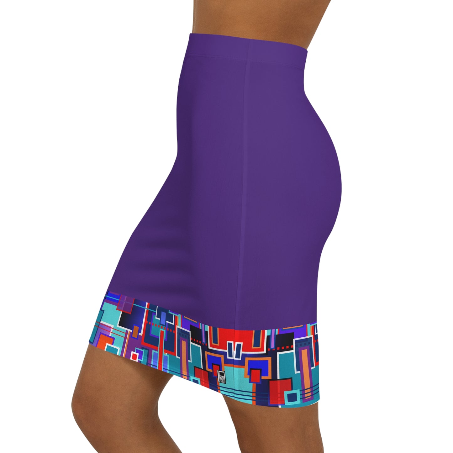 Women's Mini Skirt - No. 235 - 'Squared 2' on Purple