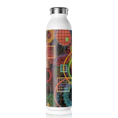 Slim Water Bottle - No. 299 'Rings' - By Irish Artist Fiona de Lacy