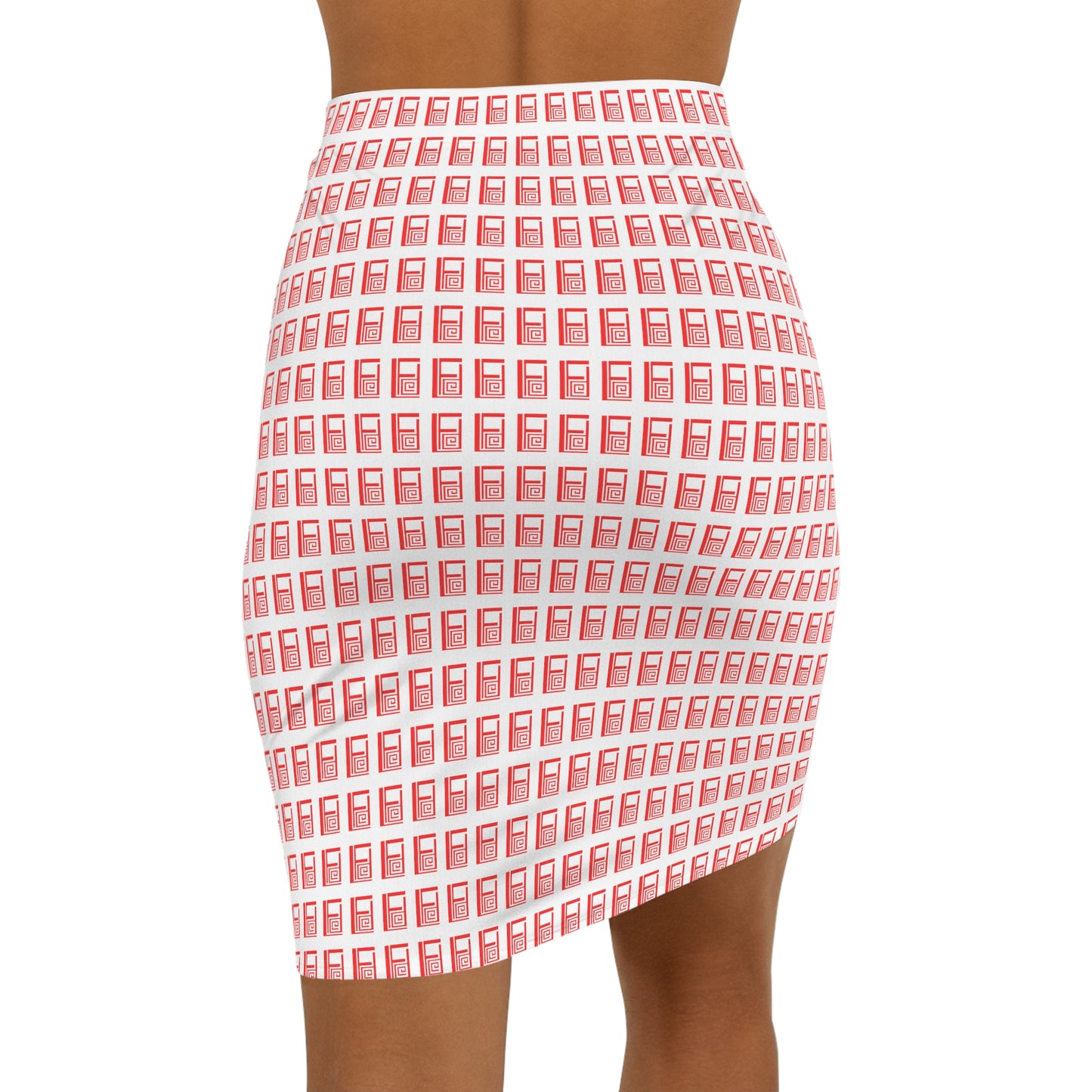 Women's Mini Skirt - No. 000RD -  ' Red Logo on White'