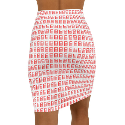 Women's Mini Skirt - No. 000RD -  ' Red Logo on White'