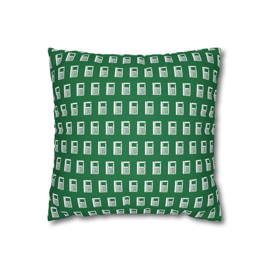 Cushion Pillow Case - No. 000GN - White Logo on Green