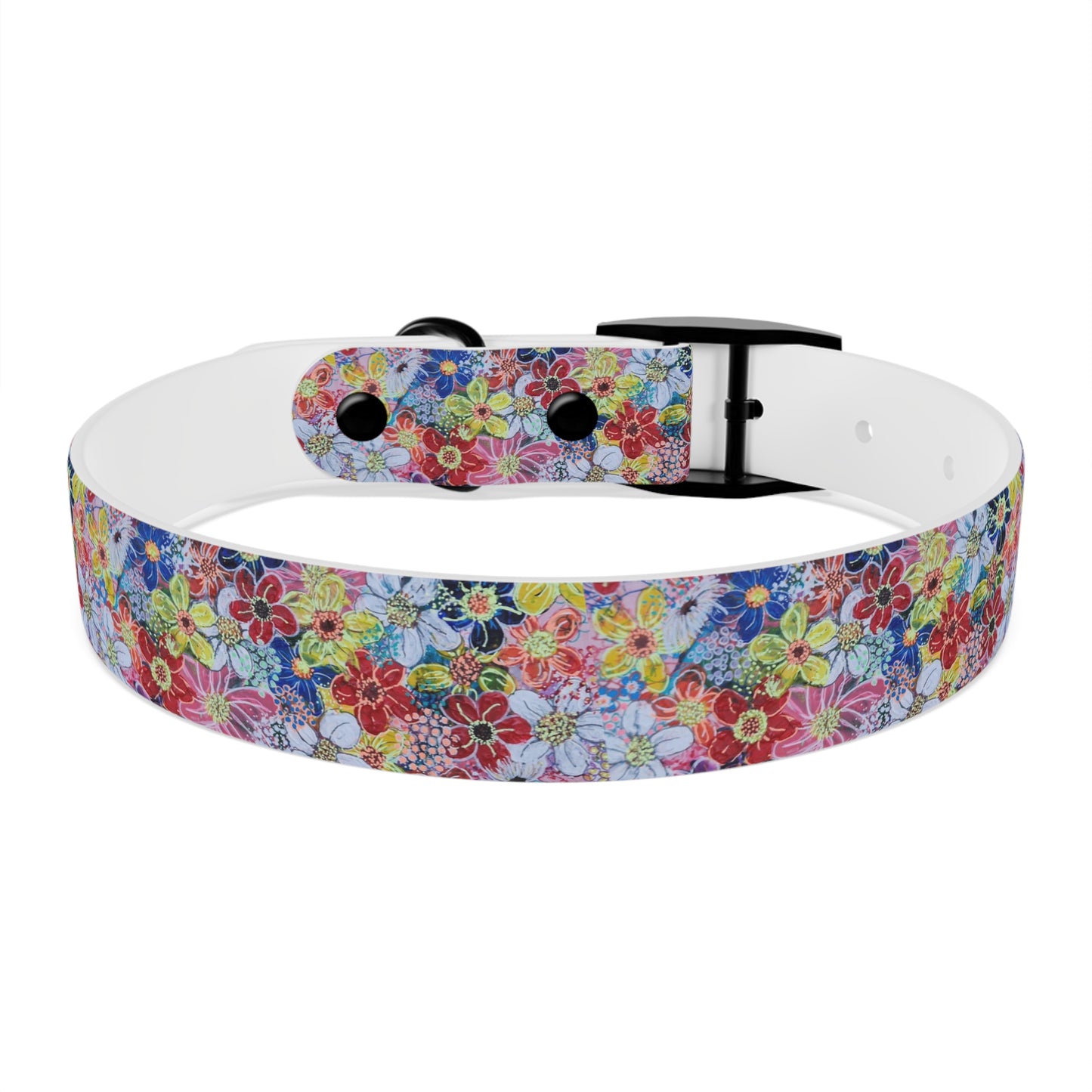 Dog Collar - No. 241 - Flowers on Pink