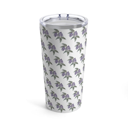 Tumbler 20oz - No.  270 Purple drop flowers - By Irish Artist Fiona de Lacy