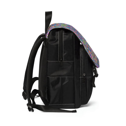 Casual Shoulder Backpack,  No. 258 B -  Multicoloured Abstract -  By Irish Artist Fiona de Lacy