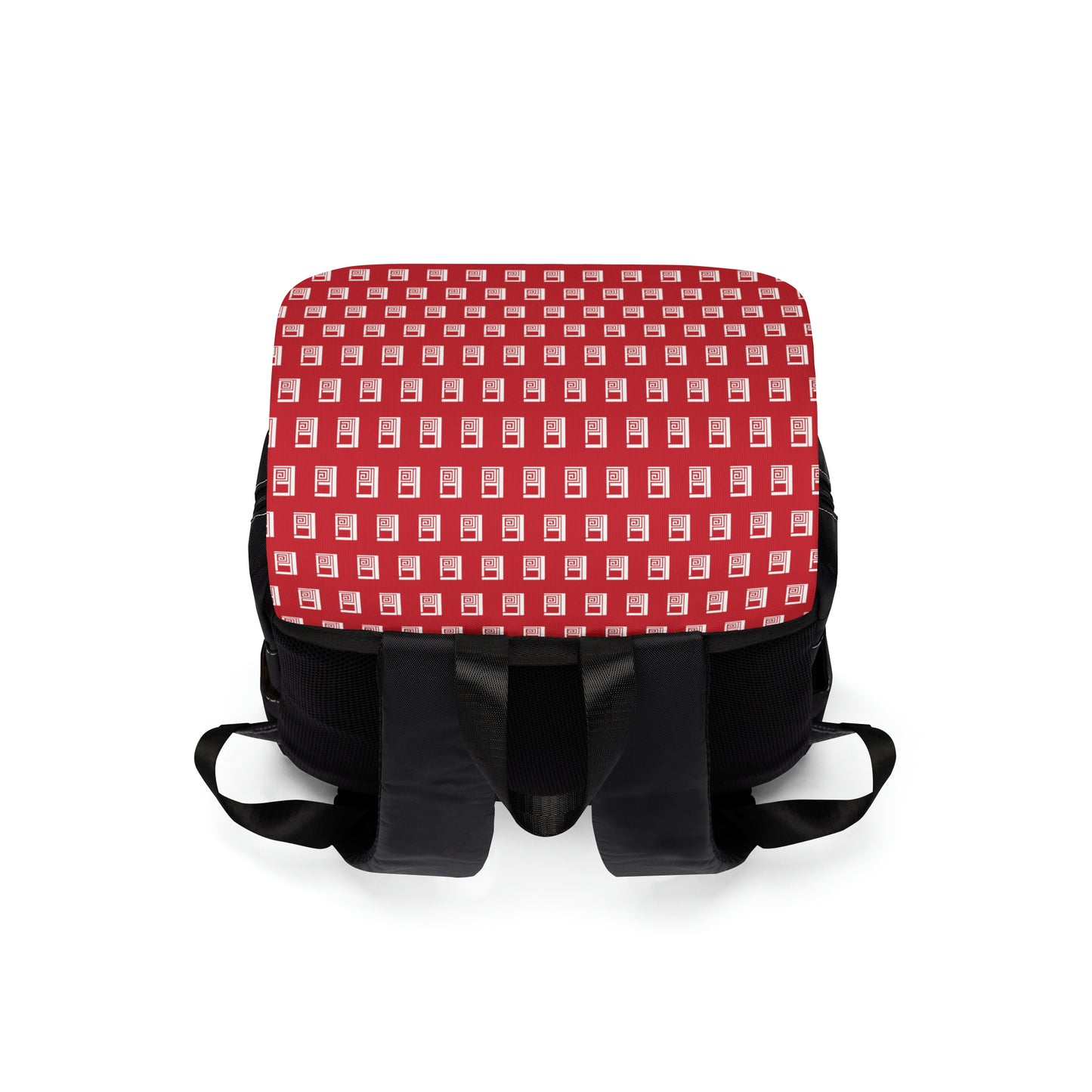 Casual Shoulder Backpack,  No. 000 - Artists Logo on Red -  By Irish Artist Fiona de Lacy