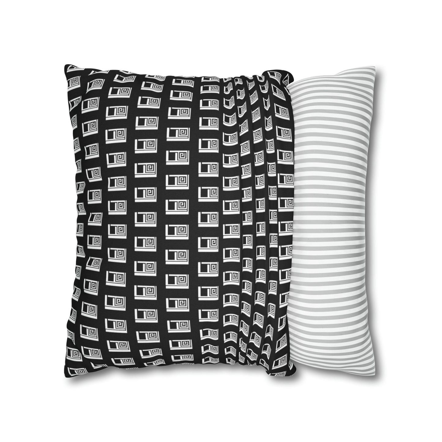 Cushion Pillow Case - No. 000BK - White Logo on Black