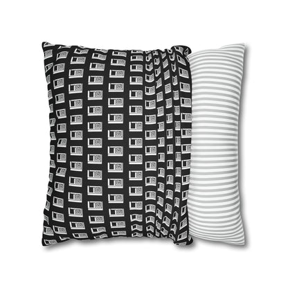 Cushion Pillow Case - No. 000BK - White Logo on Black