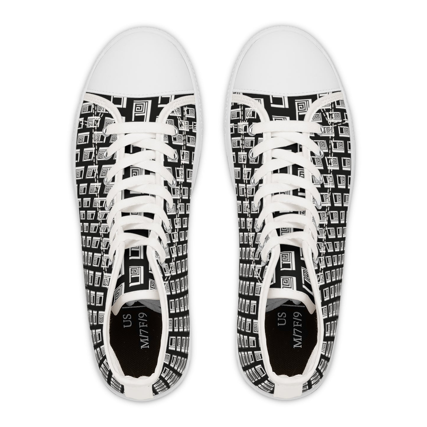 Women's High Top Sneakers - No. 000 - White Logo On Black - By Irish Artist Fiona de Lacy