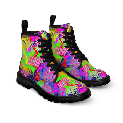 Women's Canvas Boots - No. 232 A - Glow - Graffiti