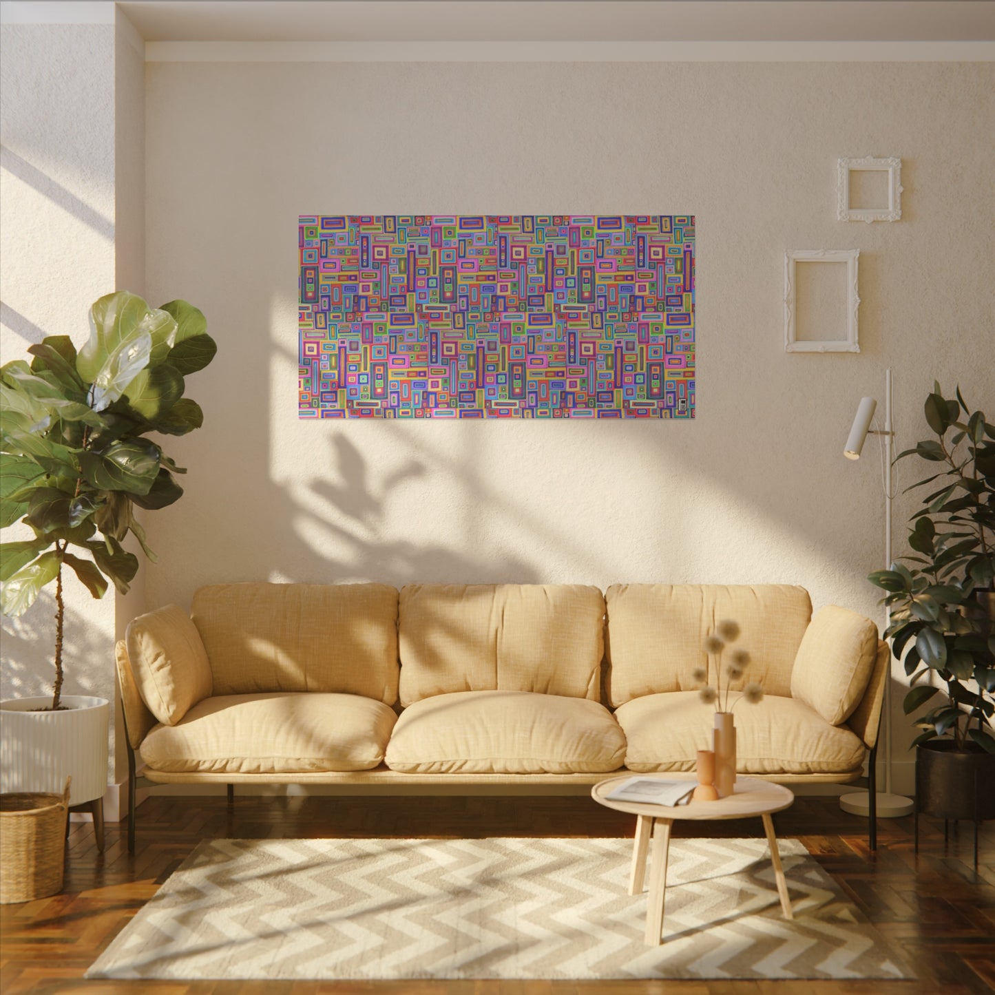 Giclée Canvas Print - No. 264 - Coloured Rectangle Abstract