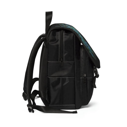 Casual Shoulder Backpack,  No. 146 'Bird of Paradise'  on Black - By Irish Artist Fiona de Lacy