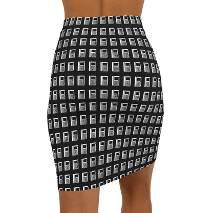 Women's Mini Skirt - No. 000BK - Logo' White on Black