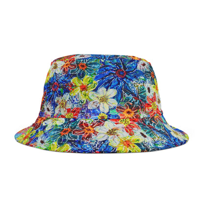 Bucket Hat  - No. 242 - Large blue Flowers