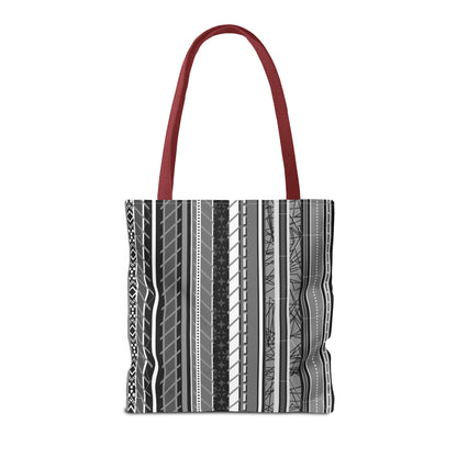 Tote Bag  - No. 298 A -  Black, White, Grey Stripes