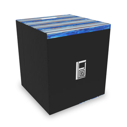 Felt Storage Box - No. 140 'Thin Blue Line' - By Irish Artist Fiona de Lacy - Blue, Silver, Red