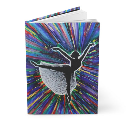 Hardcover Journal Matte (Lined) - No. 202 'Only in My Dreams' - By Irish Artist Fiona de Lacy - Multicoloured Ballerina