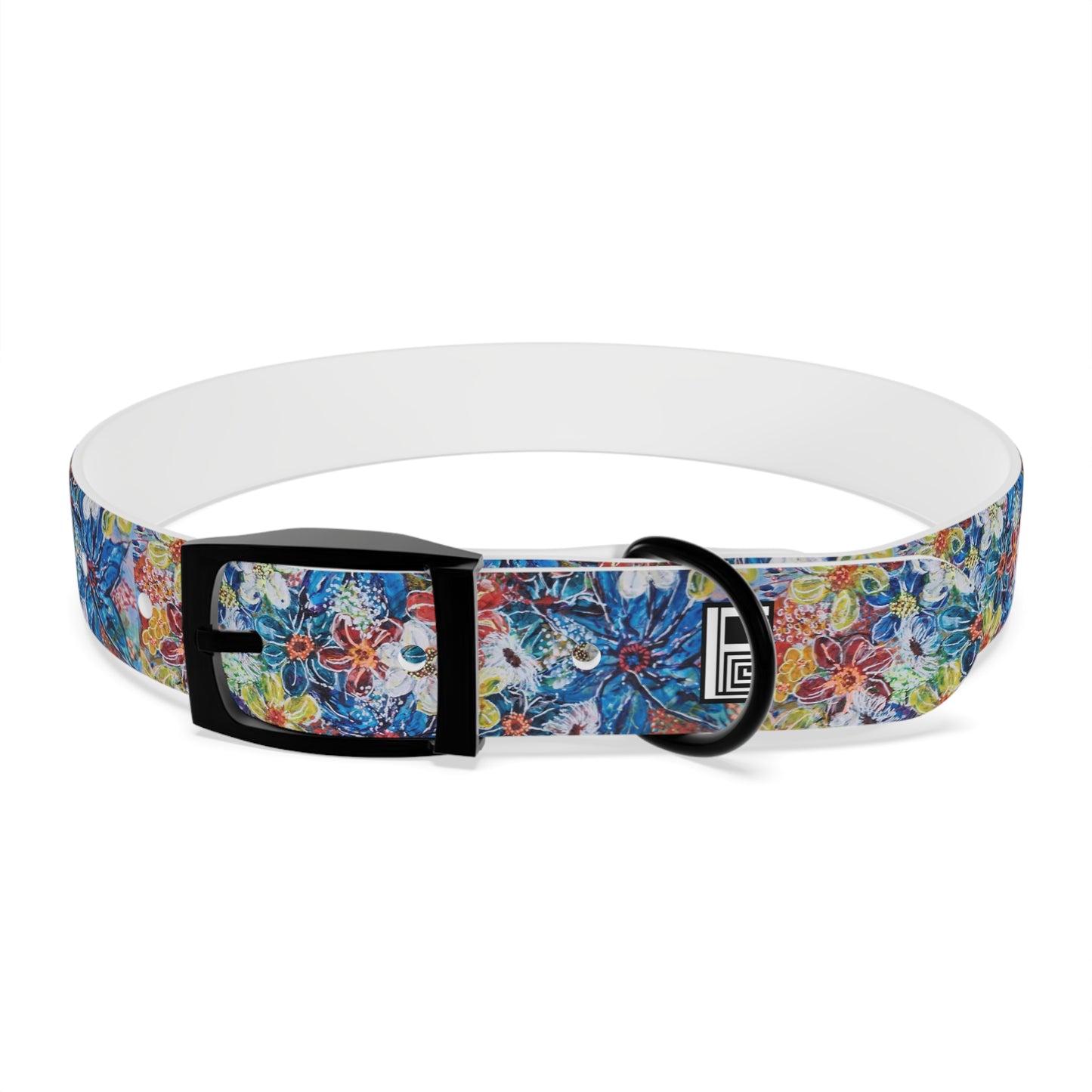 Dog Collar - No. 242 - Large Blue Flowers