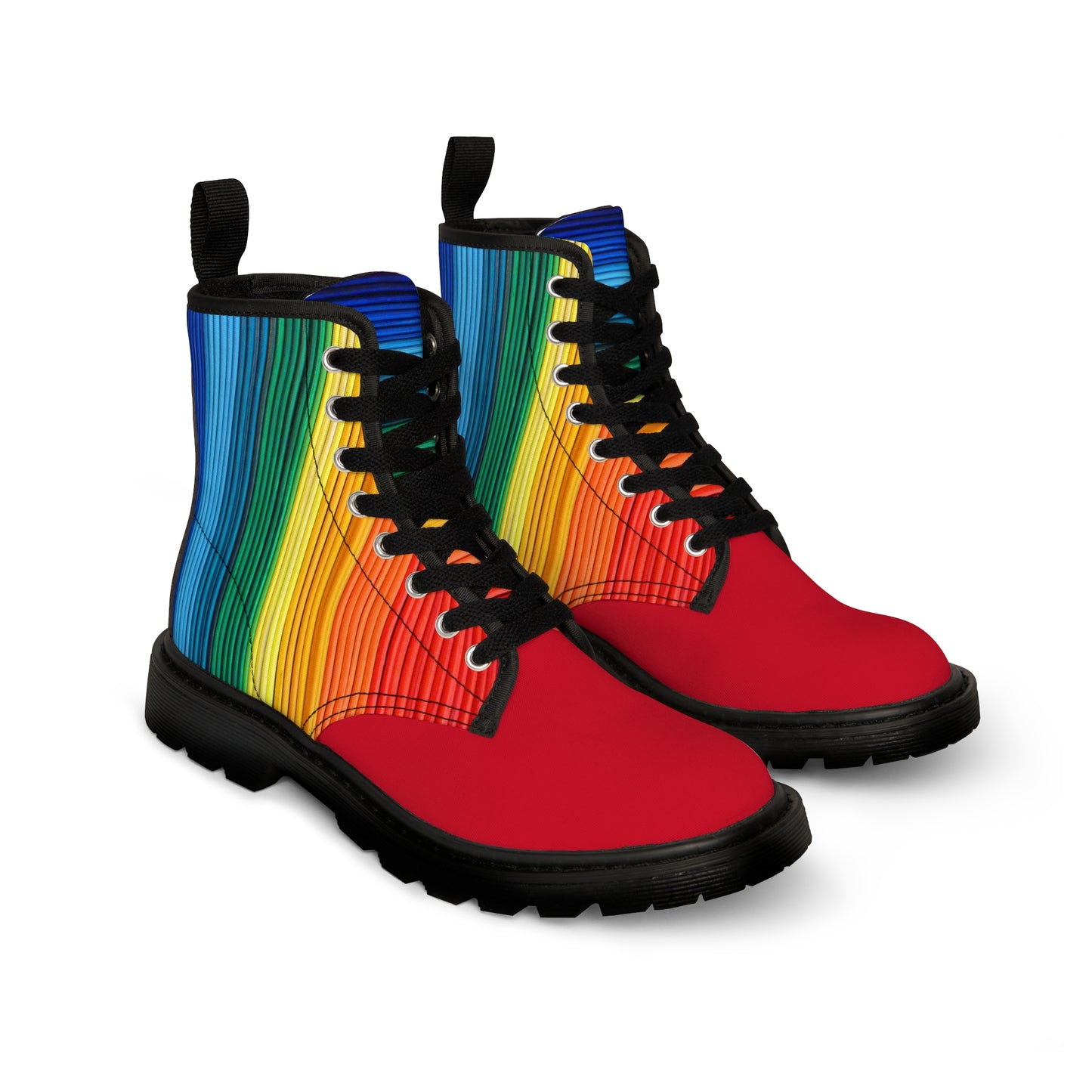 Women's Canvas Boots - No. 305  - 'Pride' - Rainbow