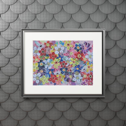 Fine Art Print (Cardboard Frame) - No. 241 - flowers on pink