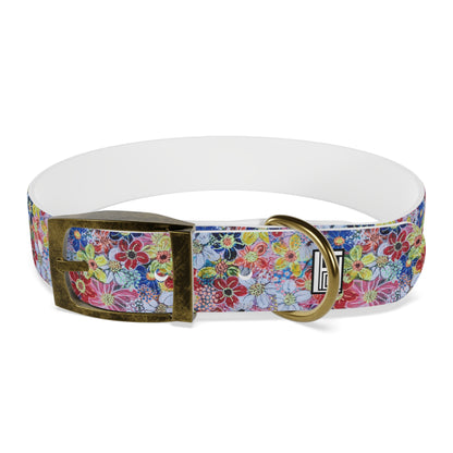 Dog Collar - No. 241 - Flowers on Pink