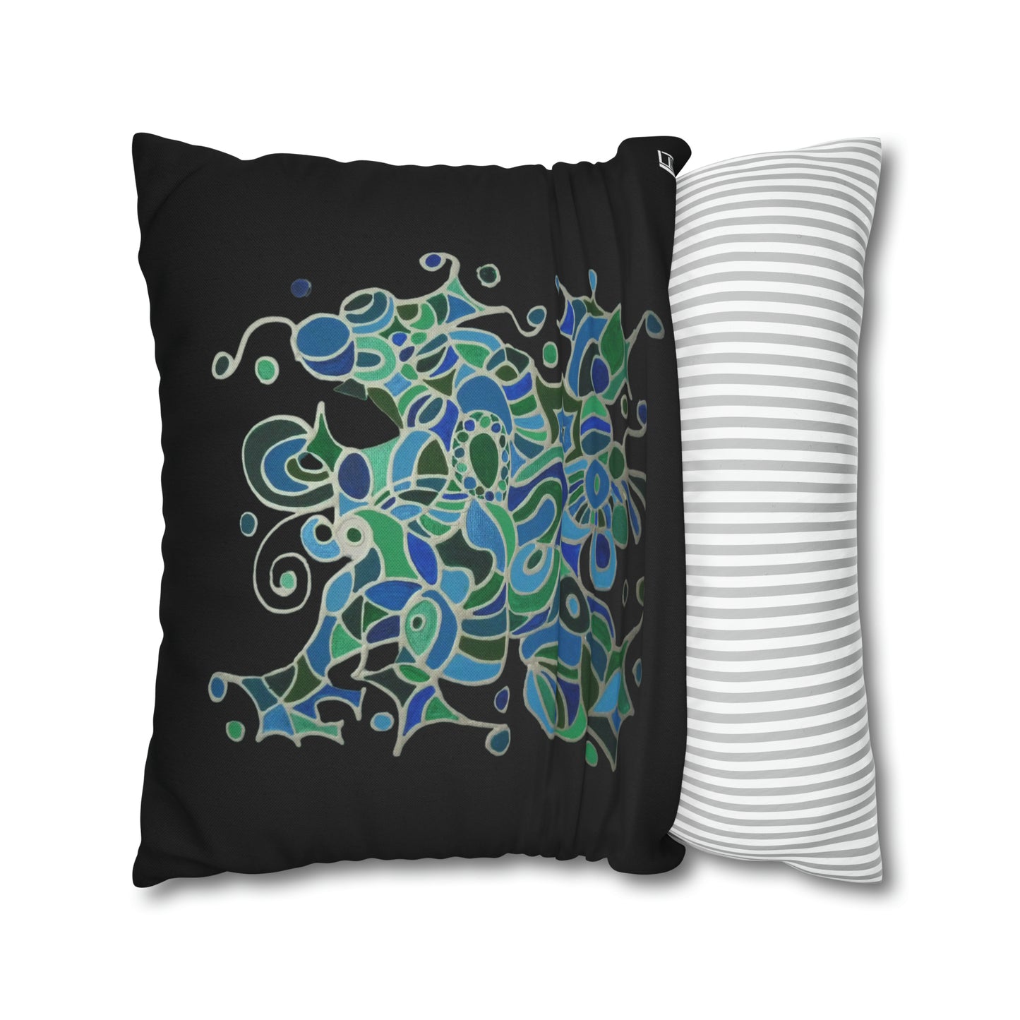 Cushion Pillow Case - No. 146 -  'Bird of Paradise' on Black