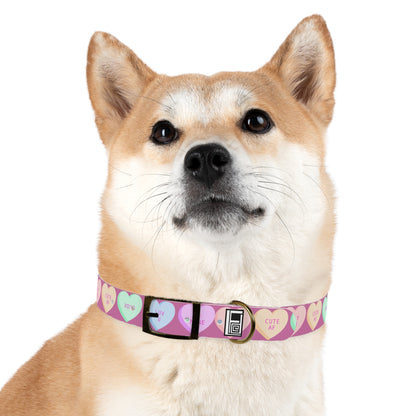 Dog Collar - Pink with Hearts