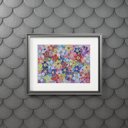 Fine Art Print (Cardboard Frame) - No. 241 - flowers on pink