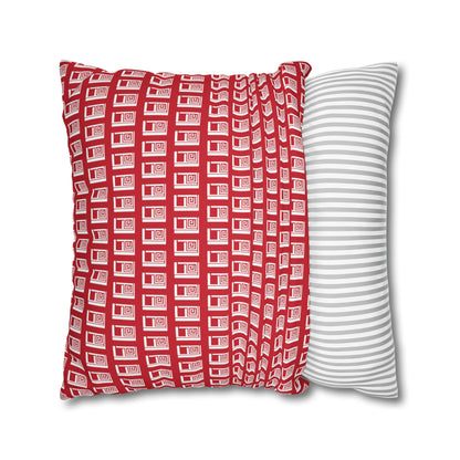 Cushion Pillow Case - No. 000RD - Artists Logo White on Red