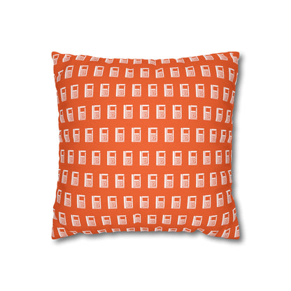 Cushion Pillow Case - No. 000OE - White Logo on Orange