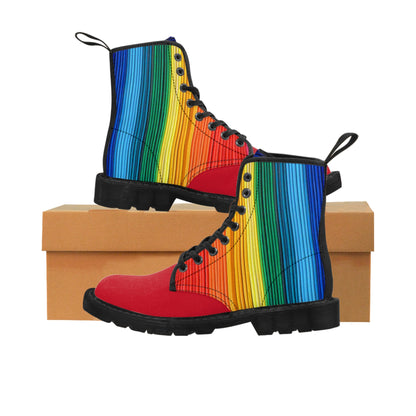 Women's Canvas Boots - No. 305  - 'Pride' - Rainbow