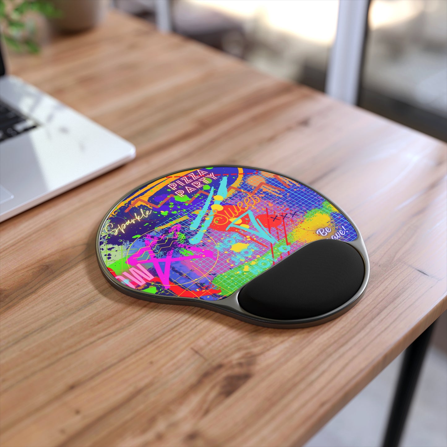 Mouse Pad With Wrist Rest - No. 232 - Pizza Party