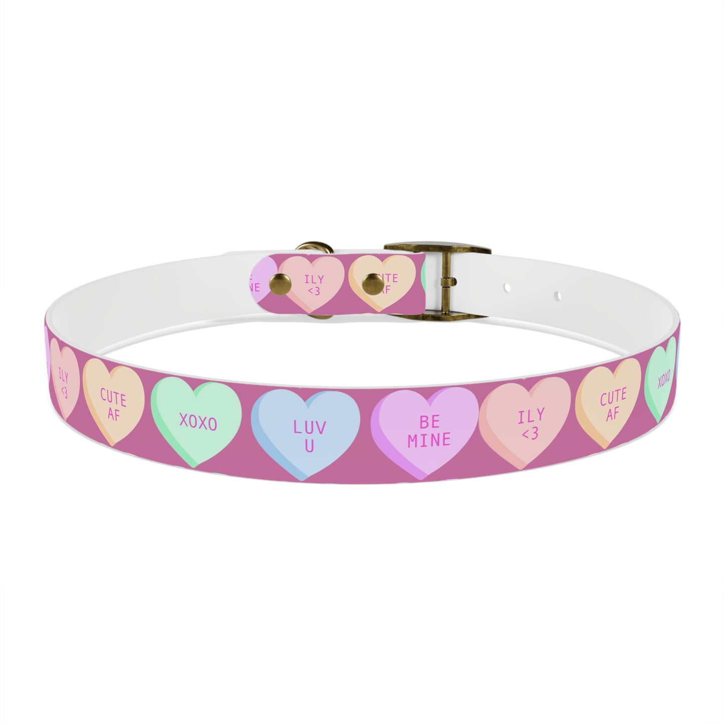 Dog Collar - Pink with Hearts