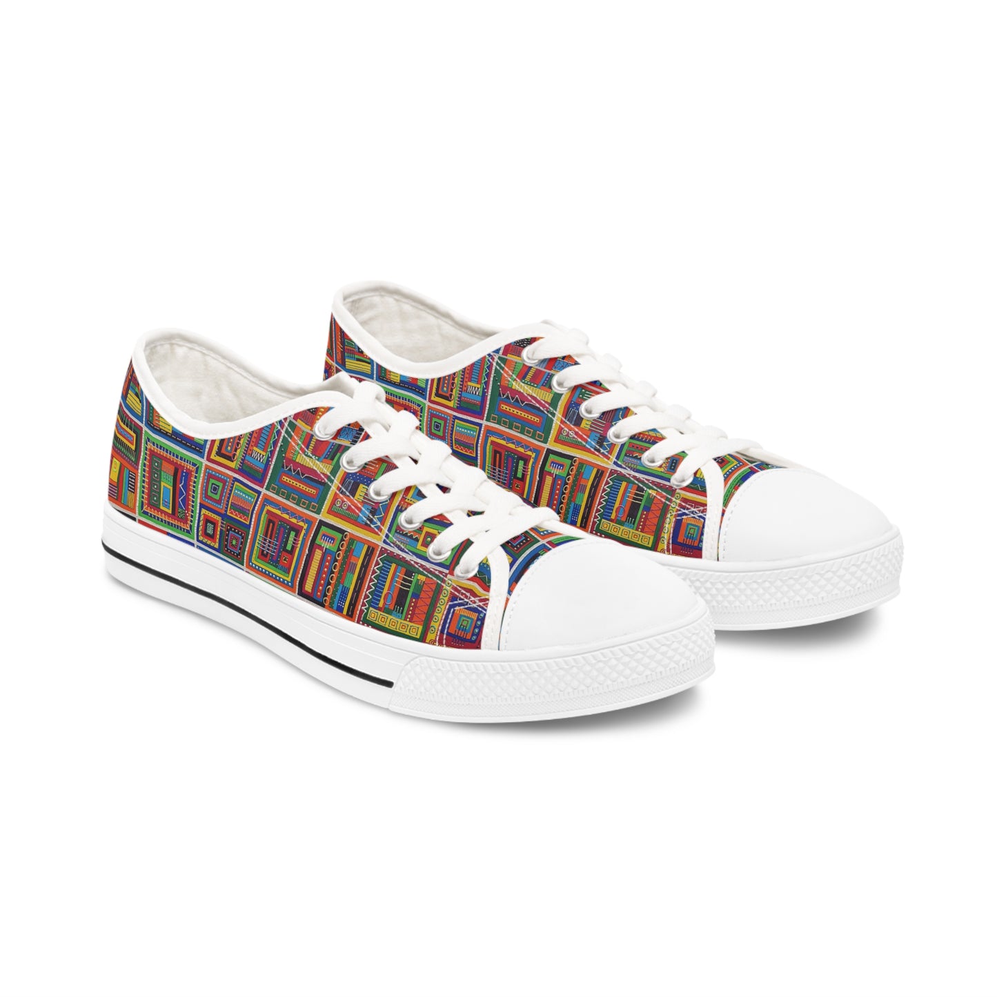 Women's Low Top Sneakers, Black Soles - No. 156 - It's Complicated - By Irish Artist Fiona de Lacy