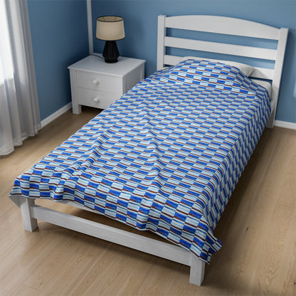 Velveteen Plush Blanket - No. 140 - 'Thin Blue Line'