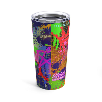 Tumbler 20oz - No.  232 - 'Glow' Graffiti - By Irish Artist Fiona de Lacy - Multicoloured