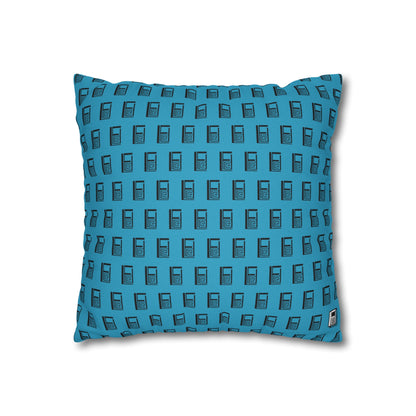 Cushion Pillow Case - No. 000TE - Black Logo on Turquoise