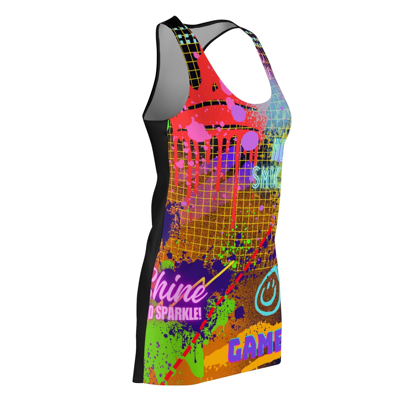 Women's Cut & Sew Racerback Dress - No. 232 - Graffiti - 'No Smoking'